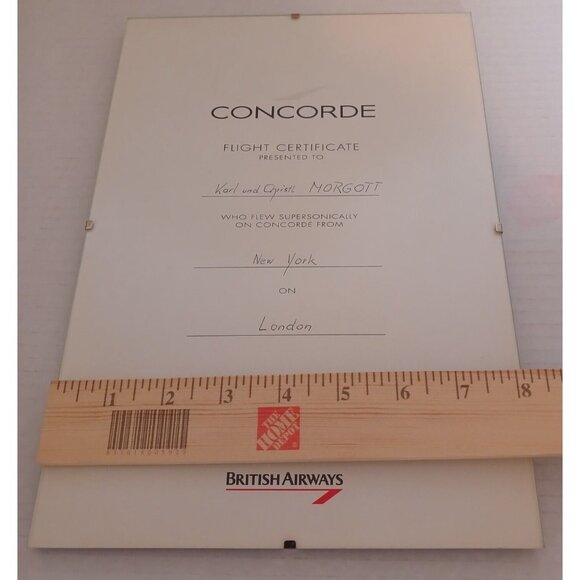 British Airways Concorde Flight Certificate Hand signed Captain 1993 NY London - Picture 4 of 6